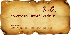 Kopstein Oktávián névjegykártya
